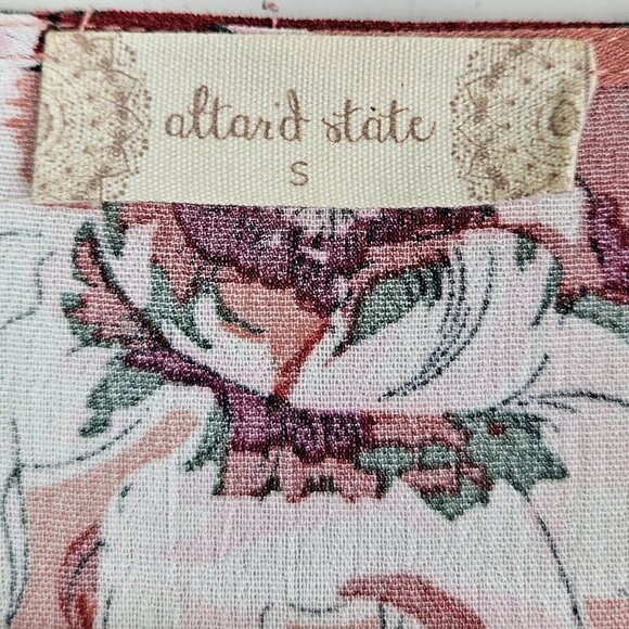 Altar'd State Boho Dusty Pink Floral Bell Sleeve Kimono Topper S VJ90729 - Picture 3 of 8